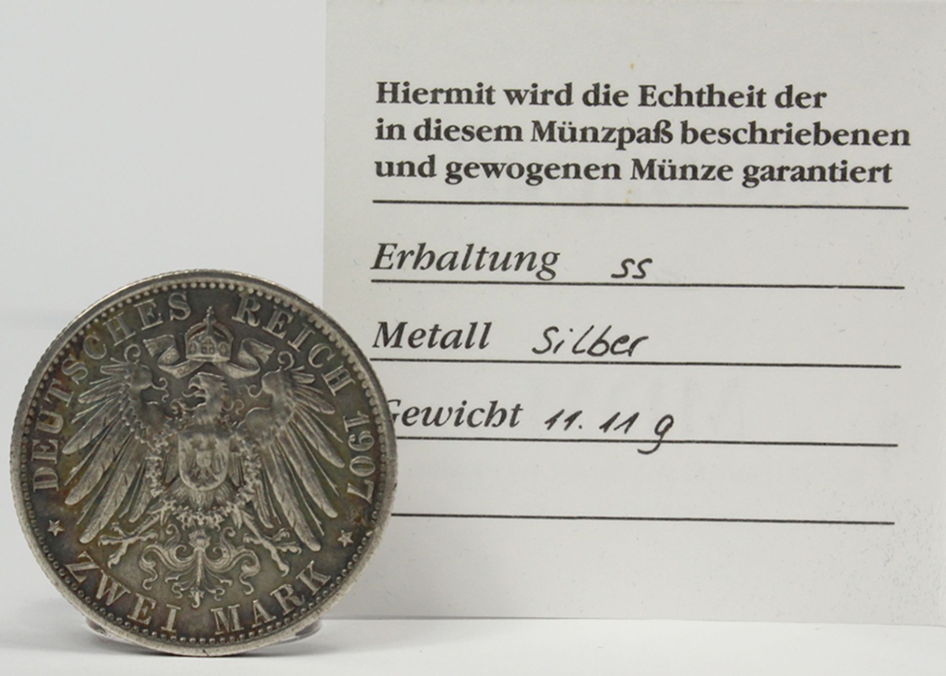7 Silbermünzen. Deutsches Reich. - Image 6 of 20