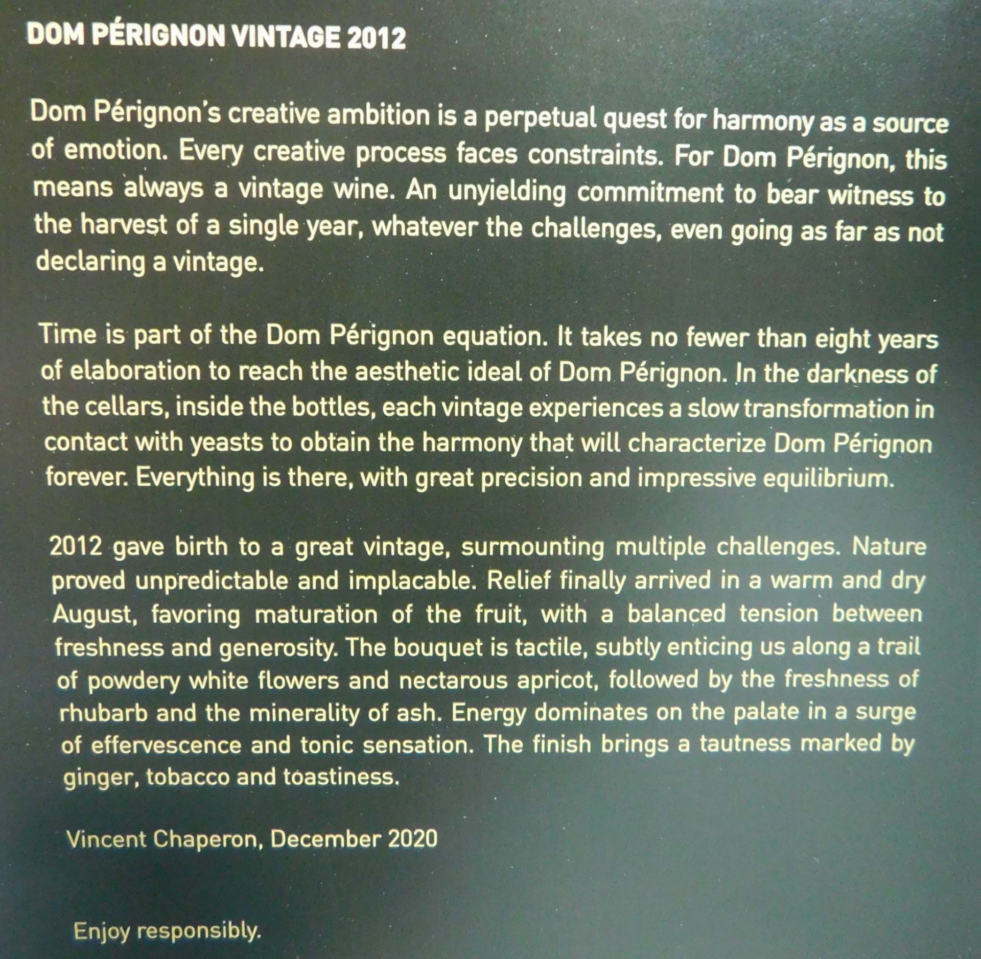 Champagner. Don Perignon. Vintage 2012. - Bild 8 aus 9