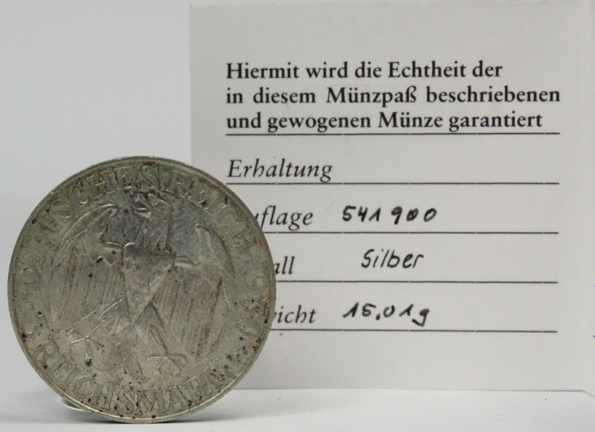 7 Silbermünzen. Deutsches Reich. Weimarer Republik. - Bild 2 aus 19