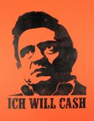 O.W. HIMMEL (1967 -). Ich will Cash. Rot. Linoldruck.