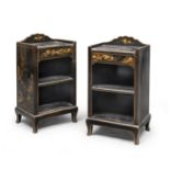 PAIR OF BEDSIDE TABLES CHINA LACQUER WOOD EARLY 20TH CENTURY