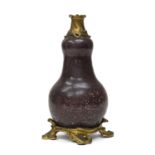 CHINESE CERAMIC AND BRONZE VASE FRENCH 18TH CENTURY FRAME