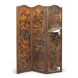 LEATHER SCREEN PROBABLY 18TH CENTURY SPAIN