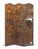 LEATHER SCREEN PROBABLY 18TH CENTURY SPAIN