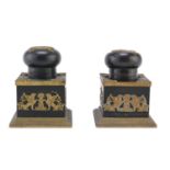 PAIR OF METAL INKWELLS EARLY 19TH CENTURY