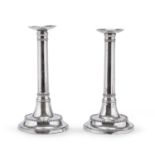 PAIR OF SILVER CANDLESTICKS NAPLES END OF THE 18TH CENTURY