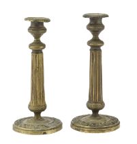 PAIR OF GILT METAL CANDLESTICKS 19th CENTURY