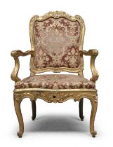 GILTWOOD ARMCHAIR PROBABLY VENICE 18TH CENTURY