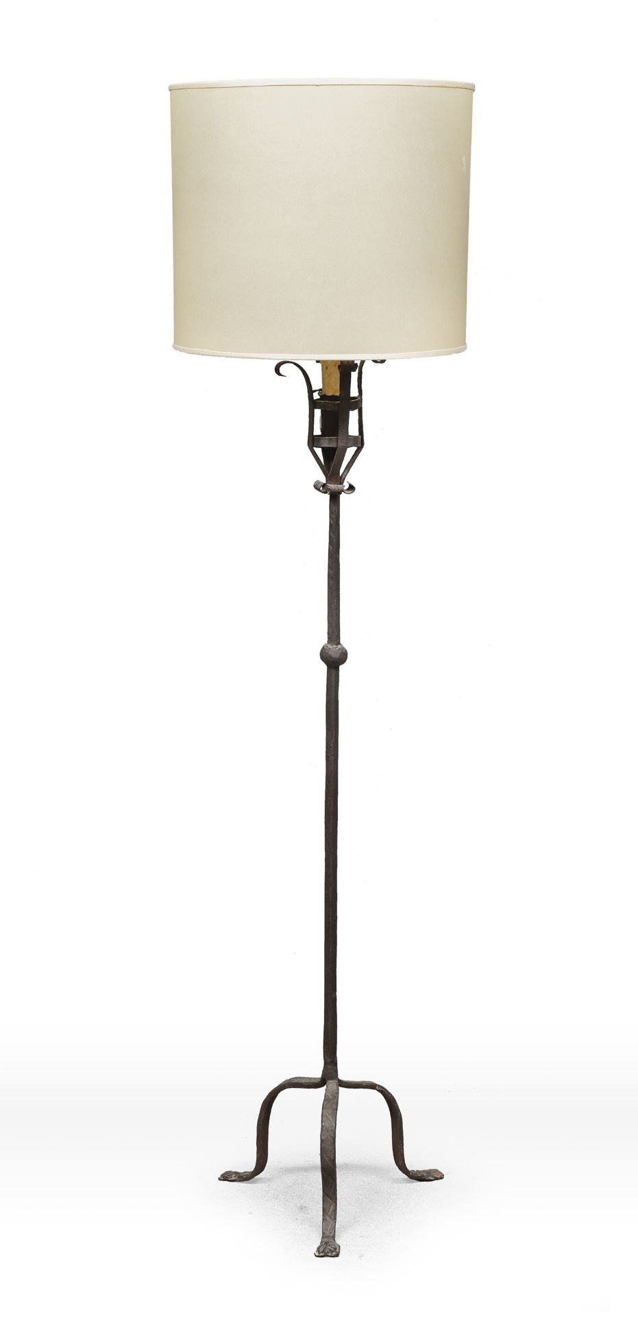 WROUGHT IRON FLOOR LAMP 19TH CENTURY