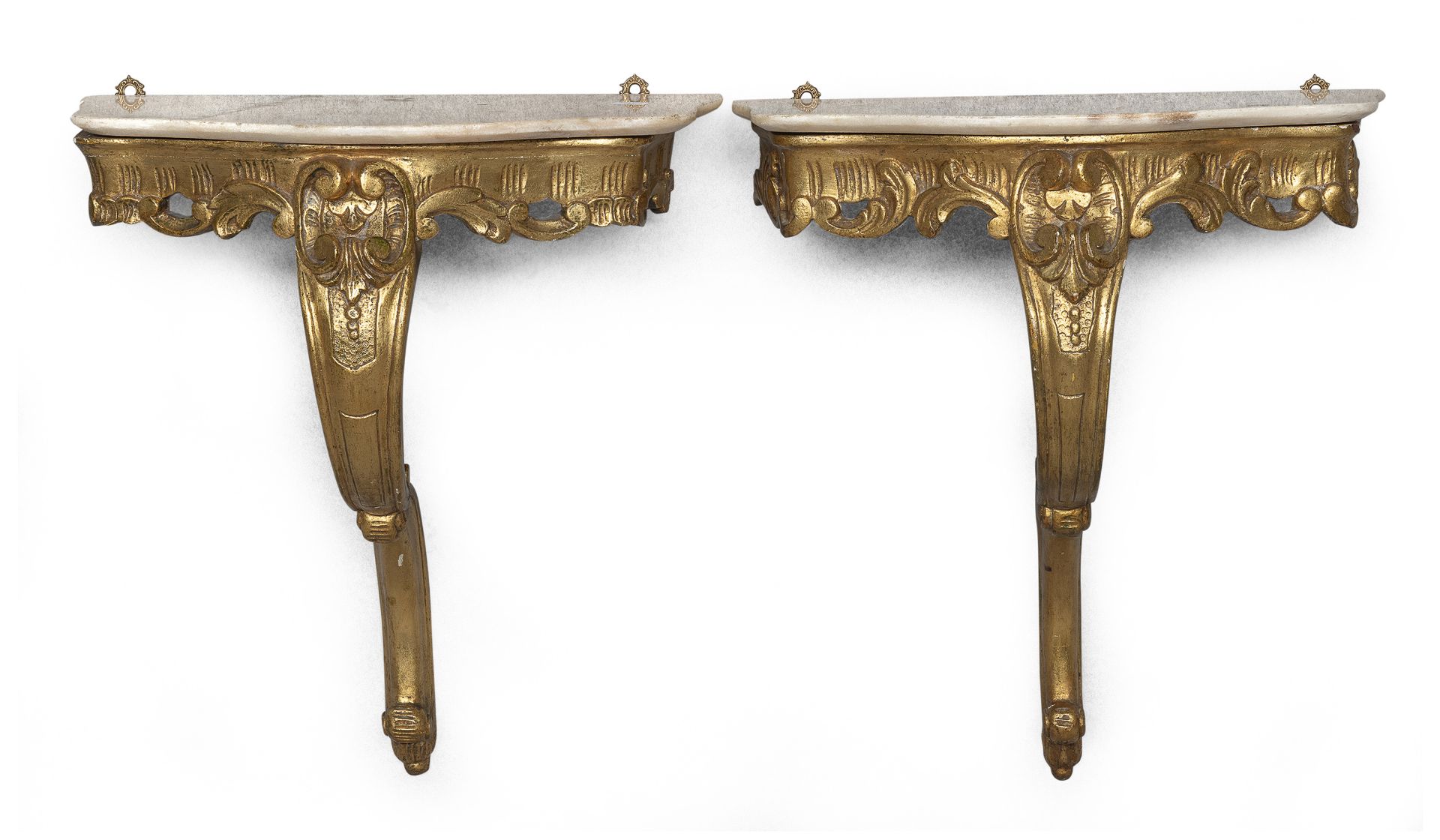 PAIR OF SMALL HANGING CONSOLES LOUIS XV STYLE