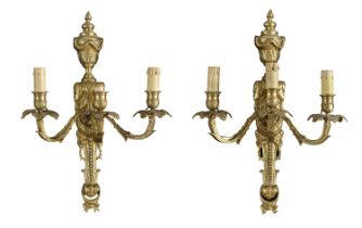 PAIR OF GILT BRONZE WALL LAMPS EARLY 19TH CENTURY