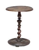 CIRCULAR WALNUT TABLE ANTIQUE ELEMENTS