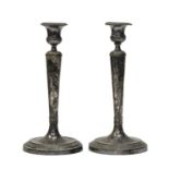 PAIR OF SILVER-PLATED METAL CANDLESTICKS ITALY approx. 1830.