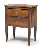 WALNUT BEDSIDE TABLE EARLY 19TH CENTURY