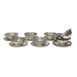 EIGHT SILVER-PLATED FRUIT CUPS 20TH CENTURY