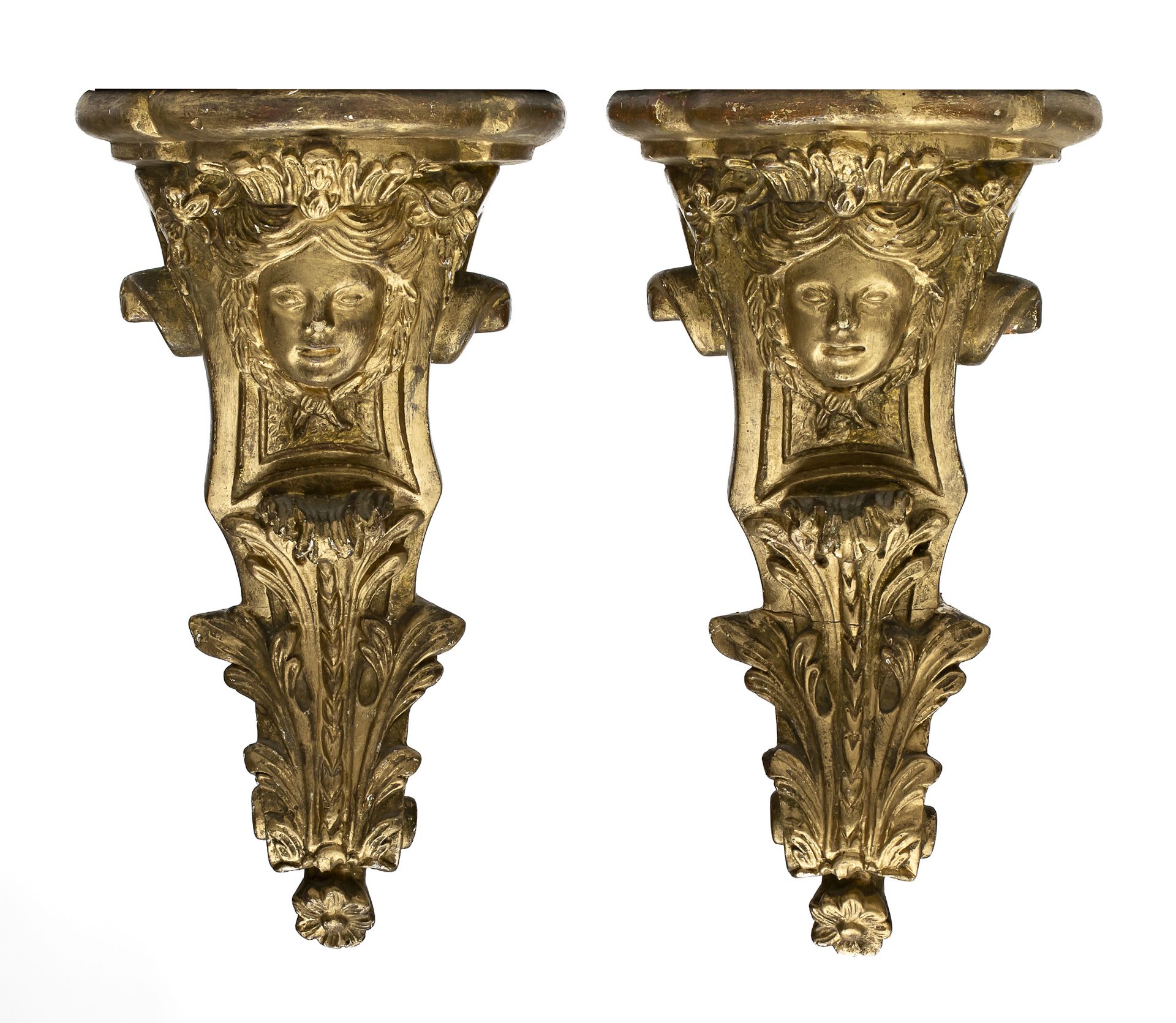 PAIR OF STUCCO SHELVES END OF THE 19TH CENTURY