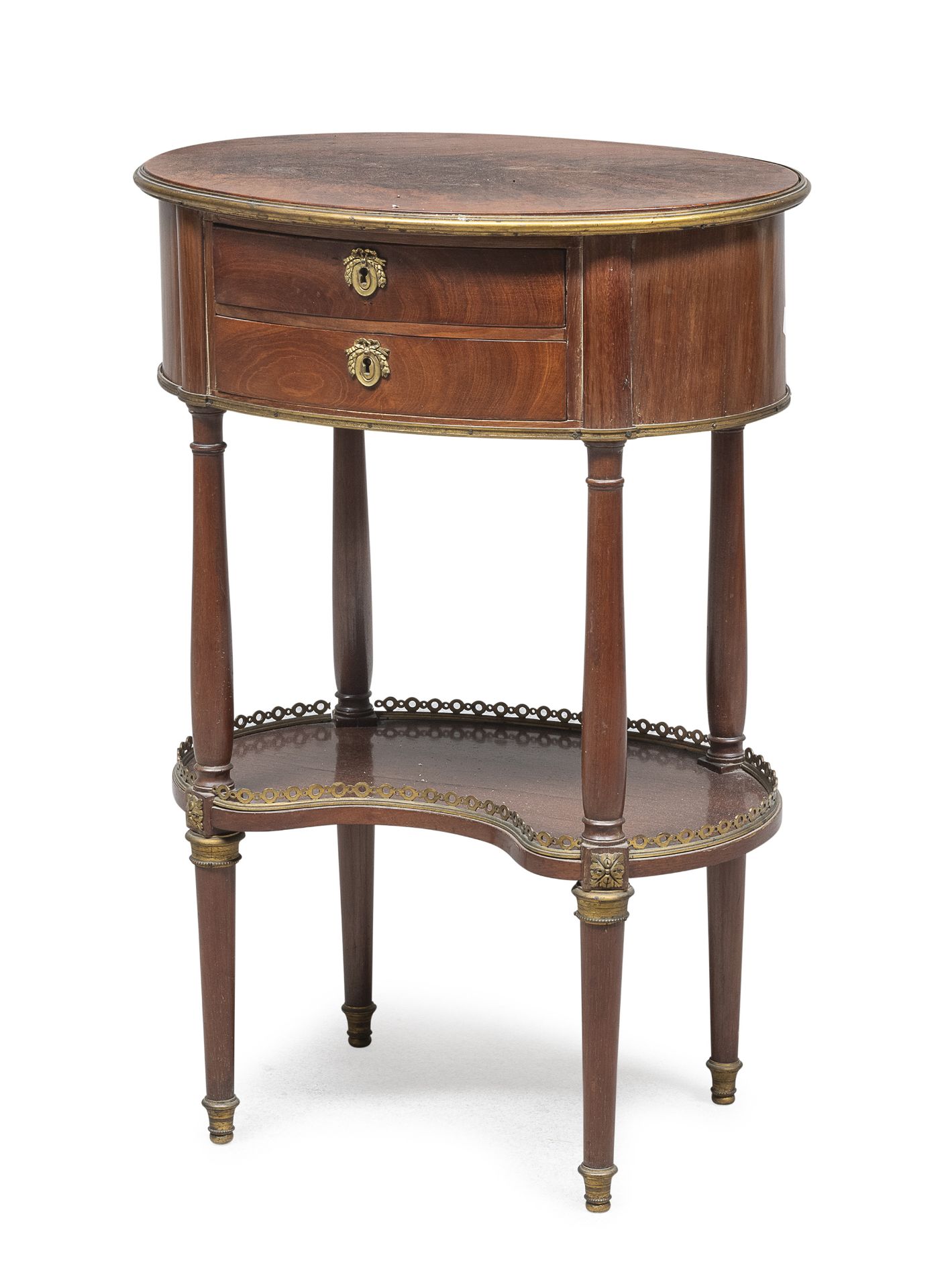 MAHOGANY BEDSIDE TABLE, FRANCE LATE LOUIS XVI PERIOD
