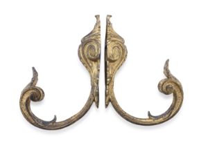 PAIR OF BRONZE CURTAIN RODS 18TH CENTURY