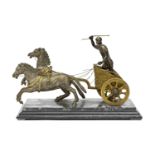 BRONZE SCULPTURE OF A ROMAN BIGA EARLY 19TH CENTURY