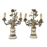 PAIR OF SMALL BRONZE CANDELABRA EARLY 19TH CENTURY