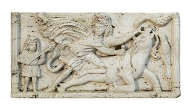 HIGH RELIEF IN MARBLE DUST AND STUCCO EARLY 20TH CENTURY