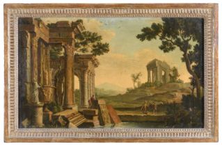 ROMAN OIL PAINTING OF EIGHTEENTH-CENTURY MANNER 19th CENTURY