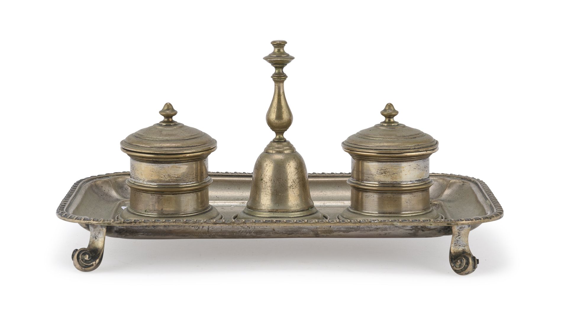 SILVER INKWELL FLORENCE SECOND HALF OF THE 20TH CENTURY