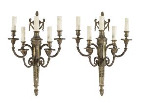 BEAUTIFUL PAIR OF BRONZE WALL LAMPS END OF THE LOUIS XVI PERIOD