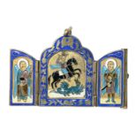 SILVER AND ENAMEL TRAVEL ICON MOSCOW 1895