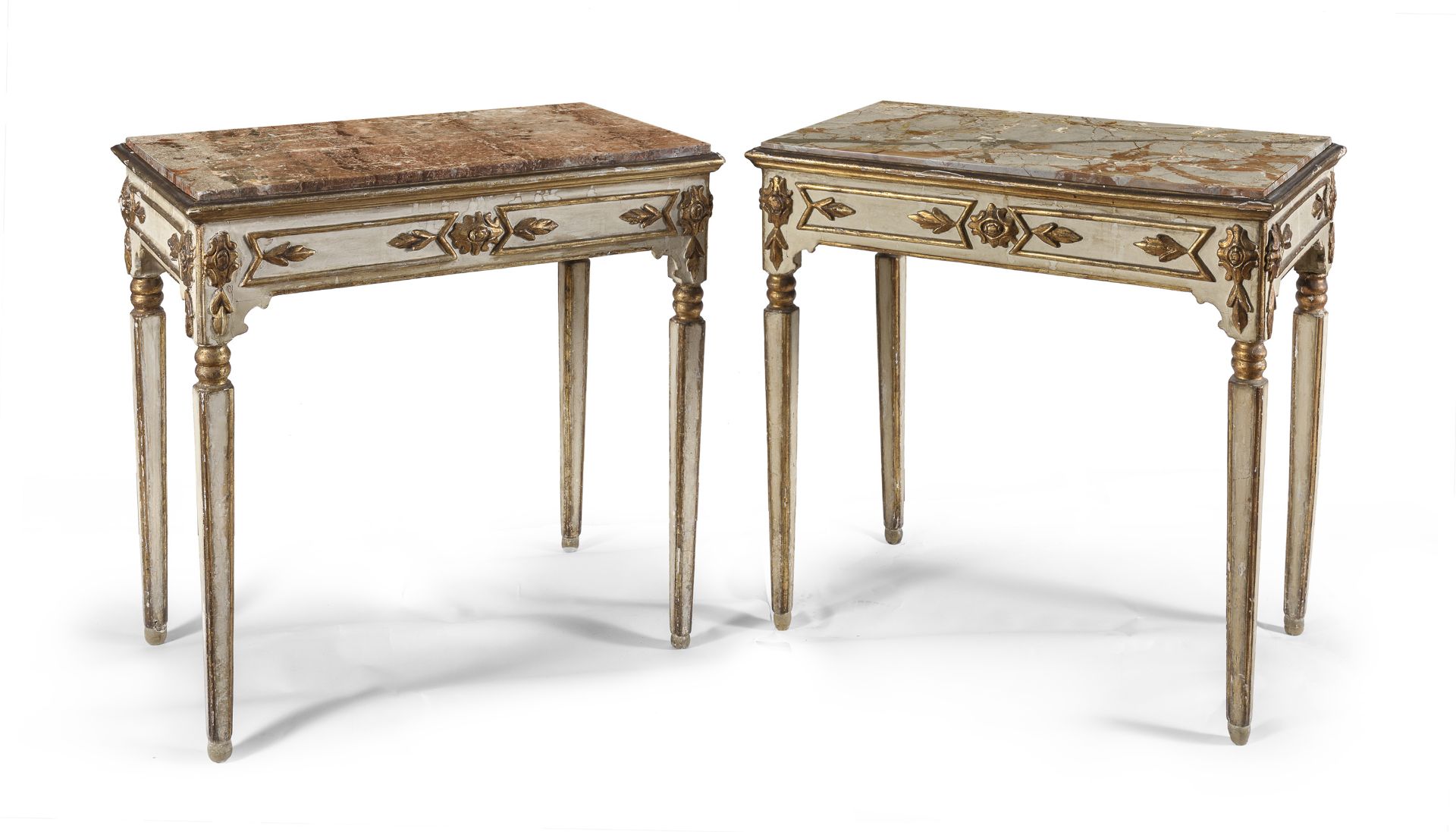 PAIR OF SMALL COFFEE TABLES NAPLES END OF THE 18TH CENTURY