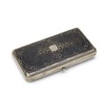 CIGARETTE CASE IN NIELLED SILVER 1866 MOSCOW