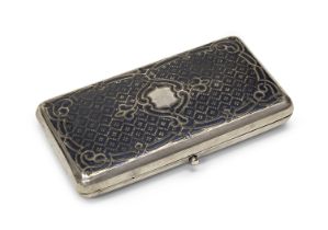CIGARETTE CASE IN NIELLED SILVER 1866 MOSCOW