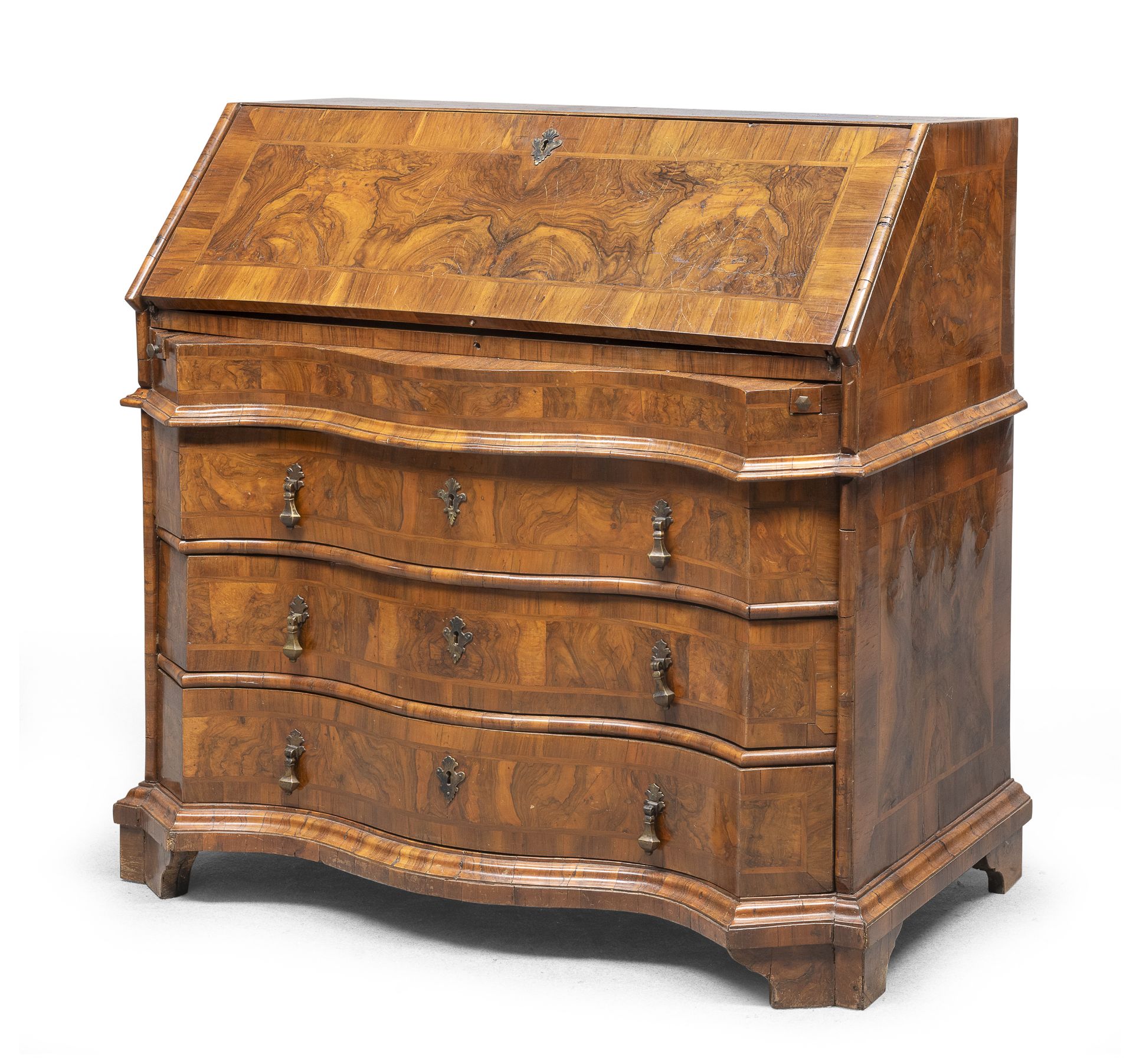 WALNUT AND WALNUT BRIAR SECRETAIRE VENETO 18TH CENTURY