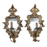 PAIR OF GILTWOOD MIRRORS PIEDMONT 18TH CENTURY