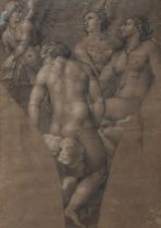 TWO SEPIA AND PENCIL DRAWINGS BY FILIPPO AGRICOLA att. to