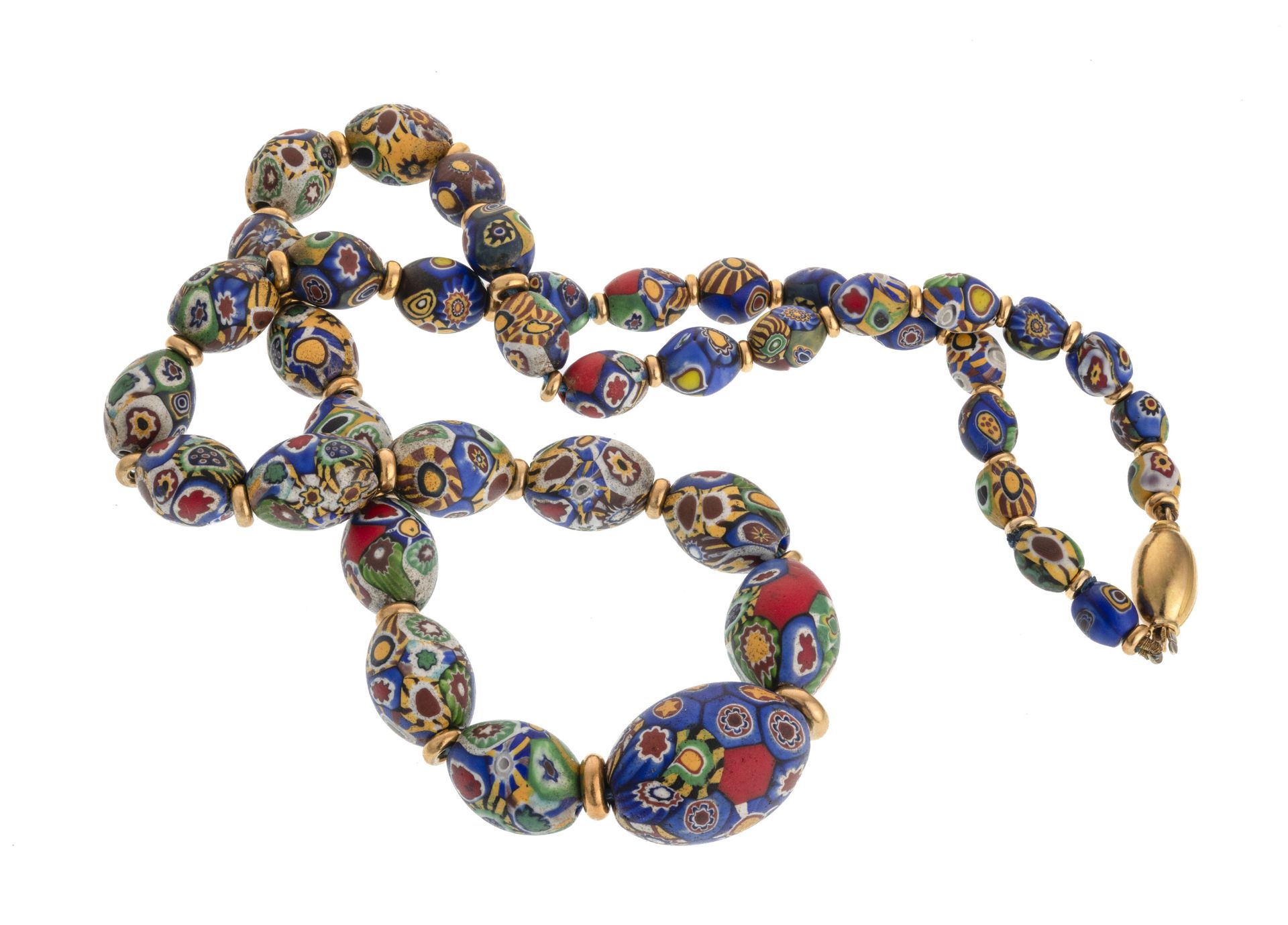 NECKLACE WITH PAINTED CERAMIC ELEMENTS