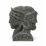 TWO-FACED BRONZE HERMS END OF THE 19TH CENTURY