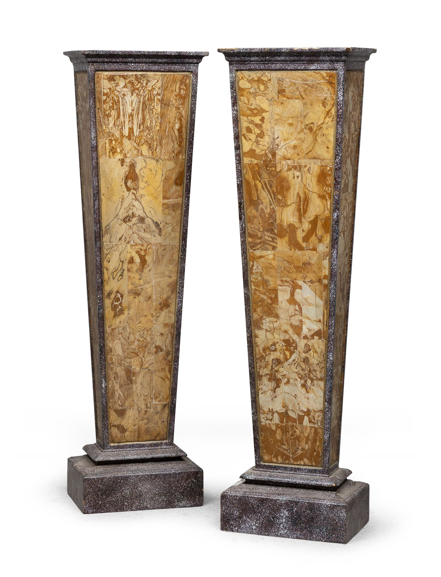 PAIR OF MARBLE-PLATED HERMS 20TH CENTURY