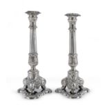 PAIR OF SILVER CANDLESTICKS PROBABLY 19th CENTURY GERMANY