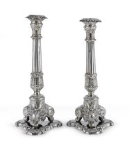 PAIR OF SILVER CANDLESTICKS PROBABLY 19th CENTURY GERMANY