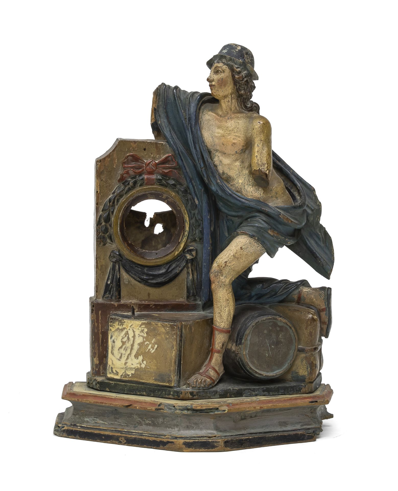LACQUERED WOOD CLOCK CASE CENTRAL ITALY 18TH CENTURY