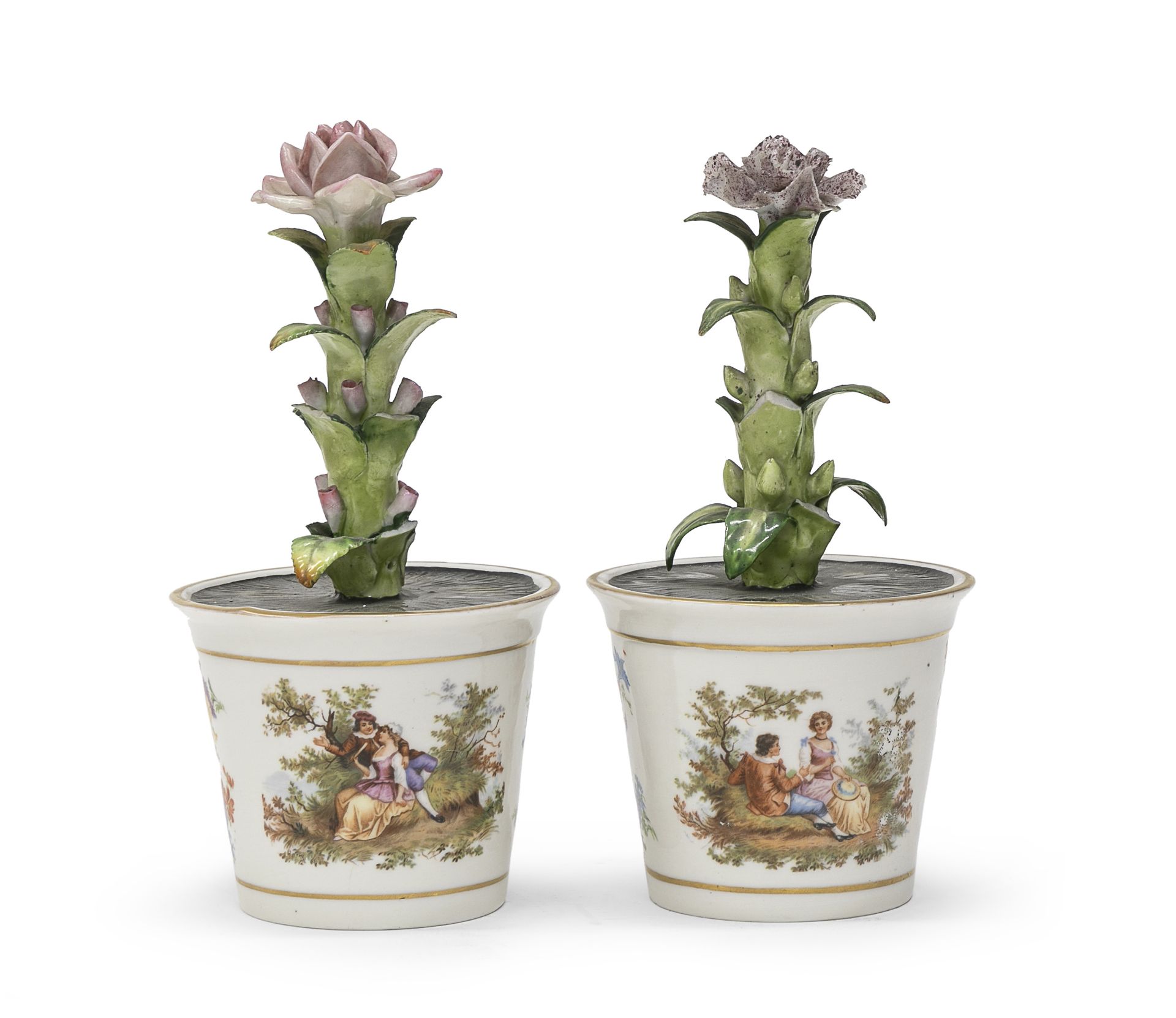 PAIR OF PORCELAIN VASES GINORI END OF THE 19TH CENTURY