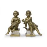 PAIR OF GILT BRONZE SCULPTURES LATE 18TH EARLY 19TH CENTURY