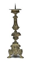 SILVER-PLATED CANDLESTICK 18TH CENTURY ROME