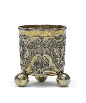 GILT SILVER BEAKER PROBABLY GERMANY EARLY 19TH CENTURY