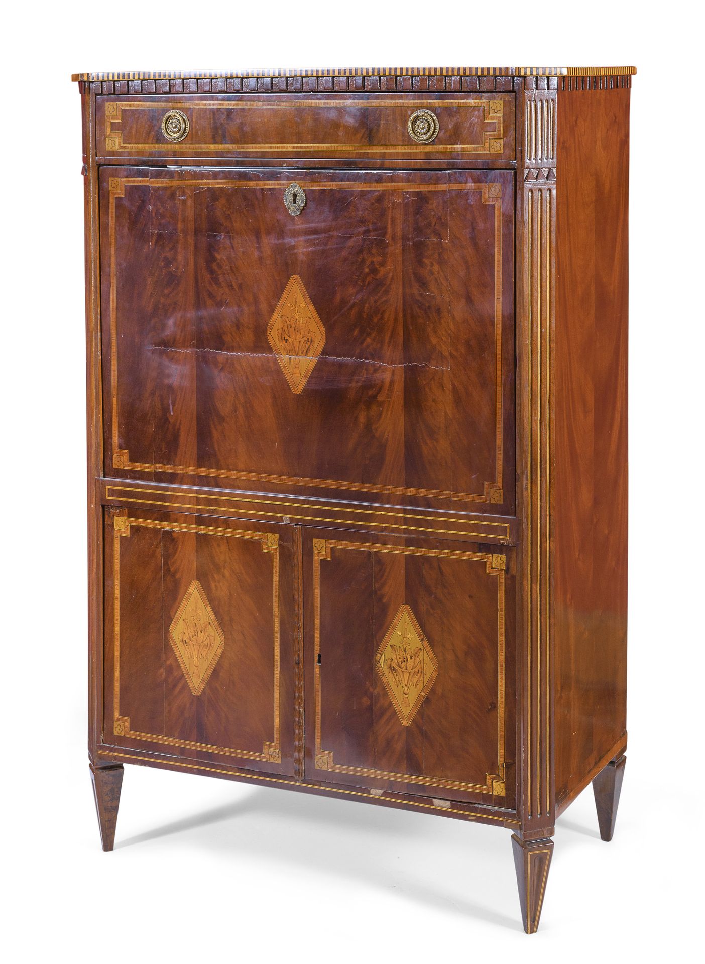 BEAUTIFUL SECRETARY IN MAHOGANY FRANCE END OF THE 18TH CENTURY