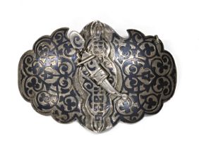 NIELLED SILVER BUCKLE MOSCOW 1899/1908