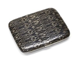 NIELLED SILVER CIGARETTE CASE PROBABLY GERMANY END OF THE 19TH CENTURY