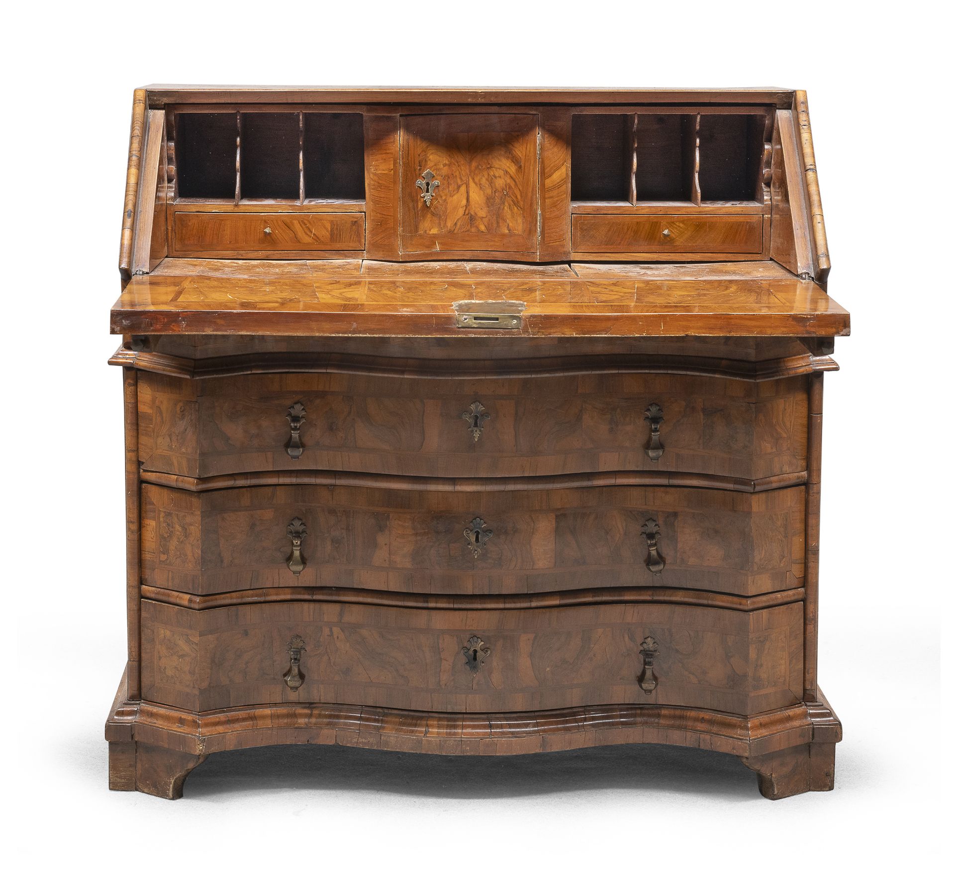 WALNUT AND WALNUT BRIAR SECRETAIRE VENETO 18TH CENTURY - Image 2 of 2