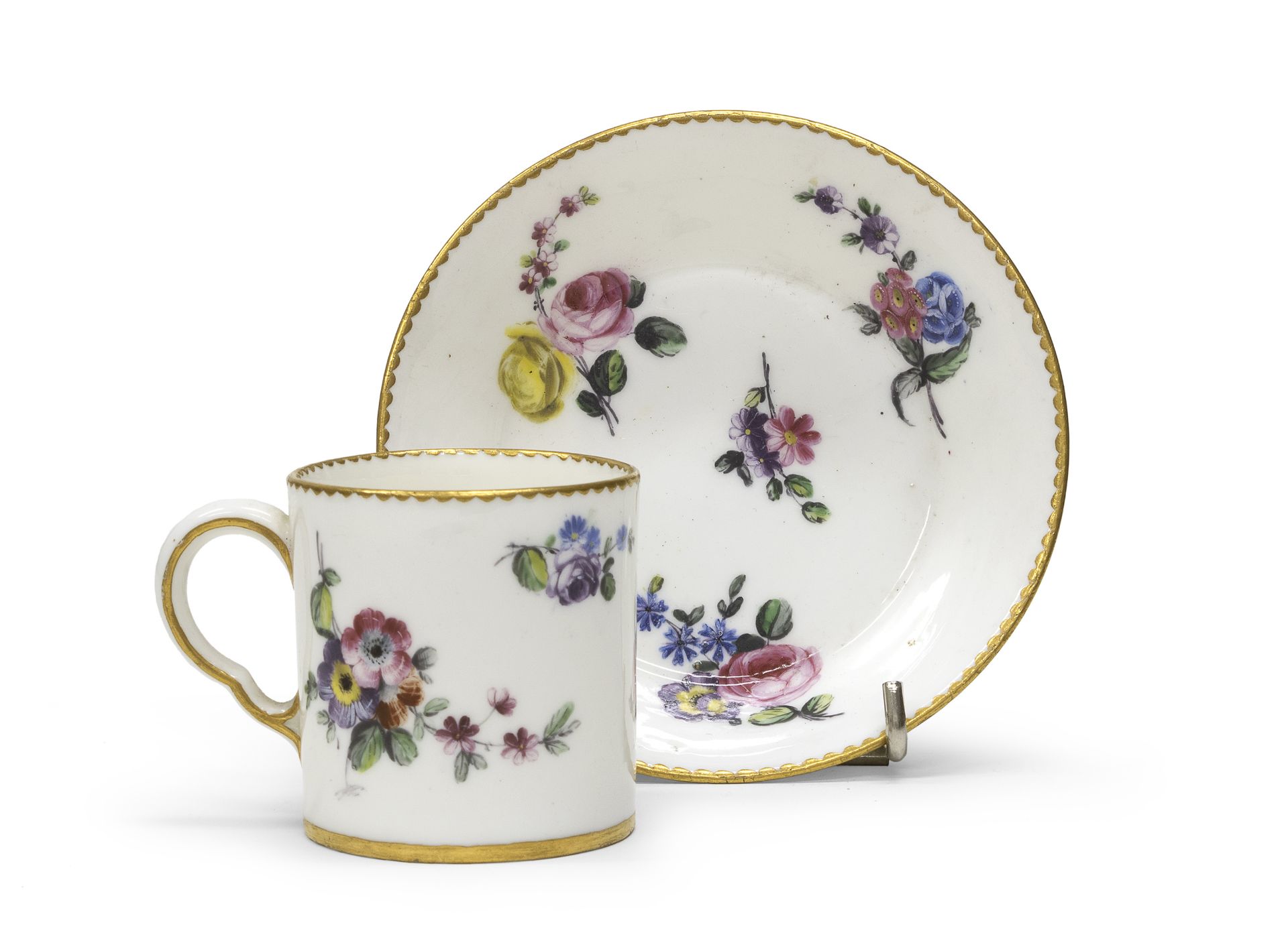 PORCELAIN CUP AND SAUCER SEVRES END OF THE 18TH CENTURY